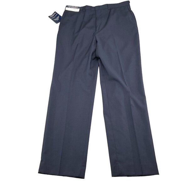 Roundtree & Yorke Pants Men 36W x 32L Blue Dress Casual Washable Wool‎ Blend NWT - Picture 1 of 15
